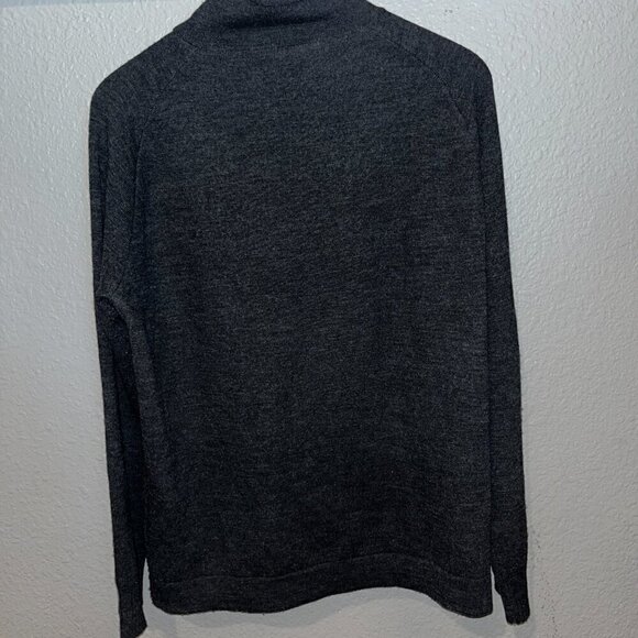 SMARTWOOL Men's Long Sleeve Funnel Neck Charcoal Gray Sweater - Minor repair -M - Picture 4 of 8